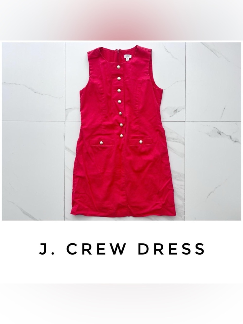 J. Crew dress size 4 red orange linen gold shift